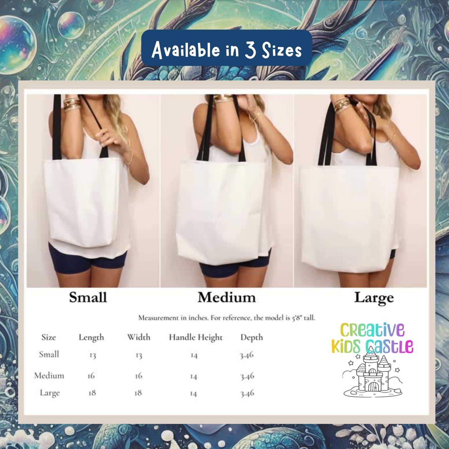 Mystical Underwater Dragon Fantasy Tote Bag