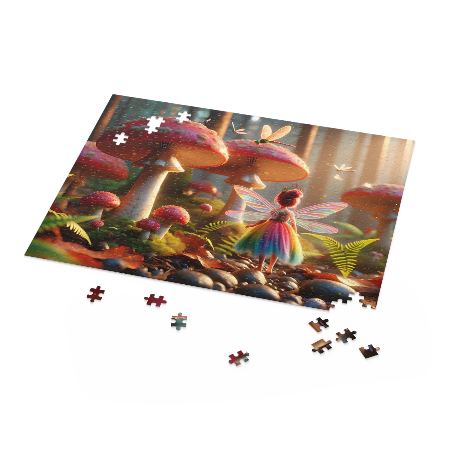 Fairy in an enchanted Mushroom Forest Jigsaw Puzzle