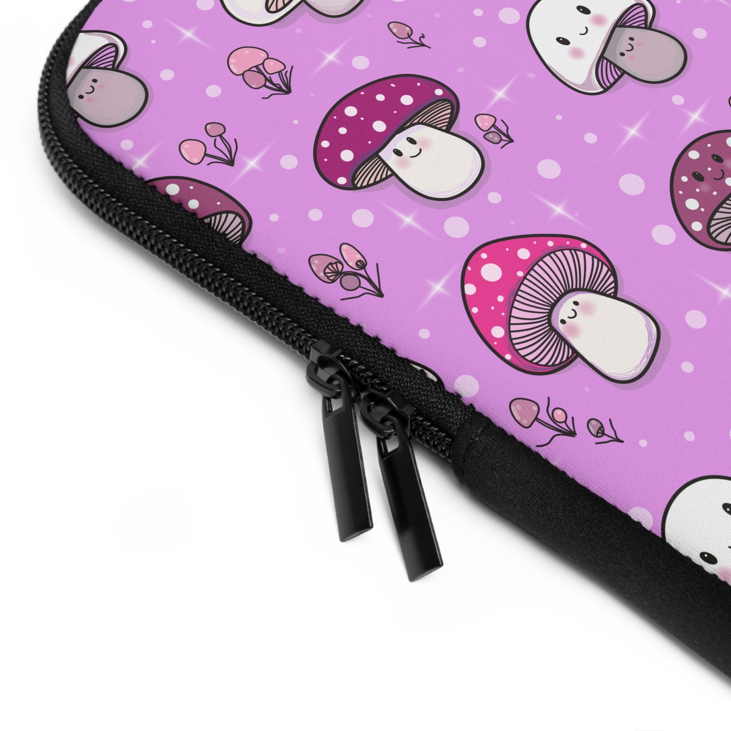 Happy Fungi Cottagecore Magenta Laptop Sleeve or Tablet Cover
