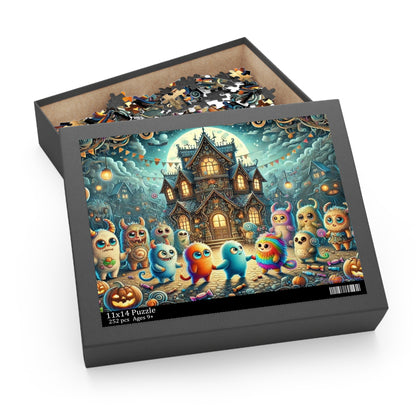 Halloween Dancing Party Monsters Jigsaw Puzzle (120, 252, or 500-Pieces)