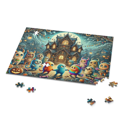 Halloween Dancing Party Monsters Jigsaw Puzzle (120, 252, or 500-Pieces)