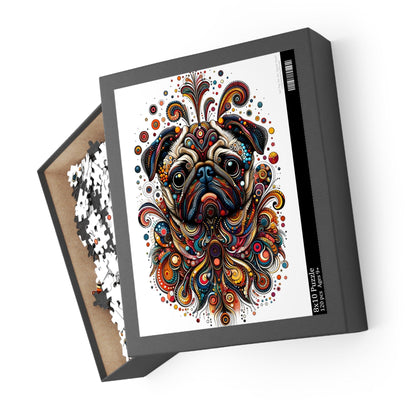 Sad Pug Dot Art Jigsaw Puzzle