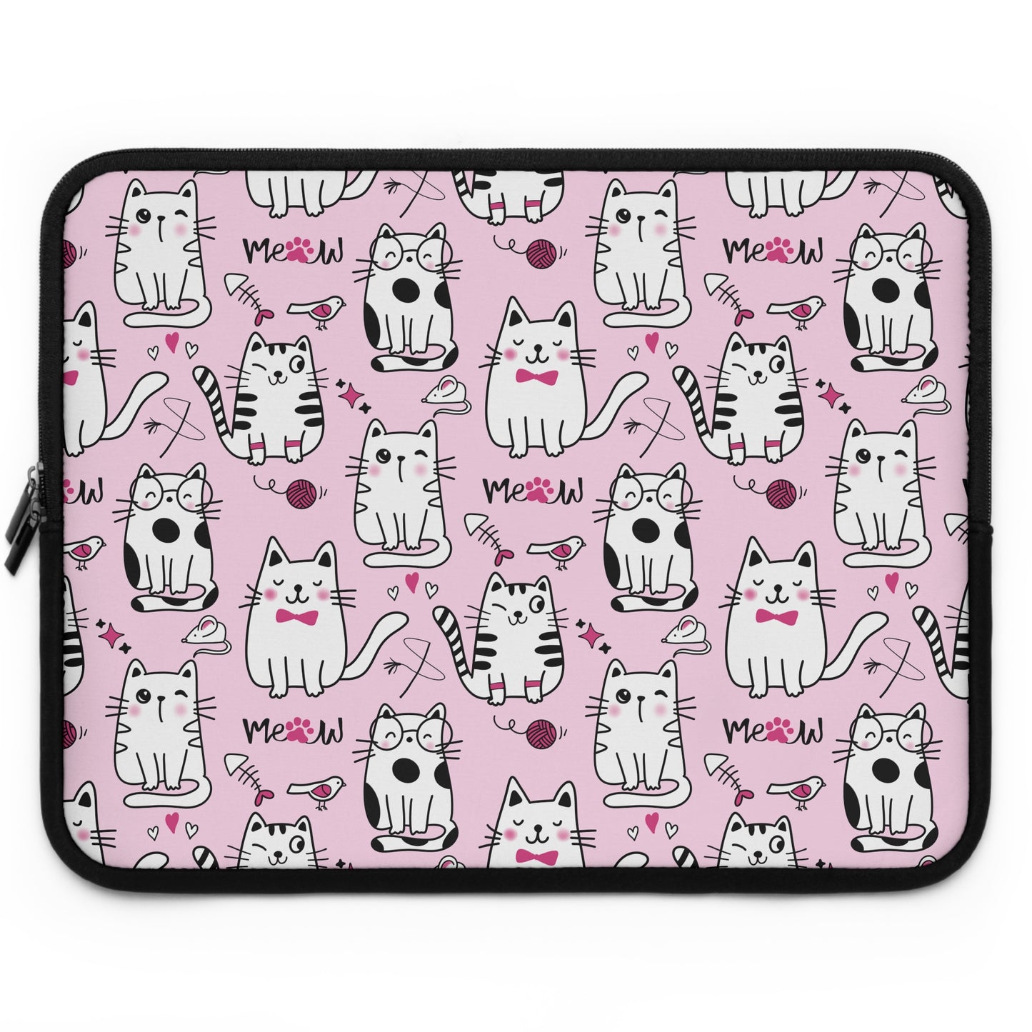 Sassy Cats Pink Laptop Sleeve or Tablet Cover