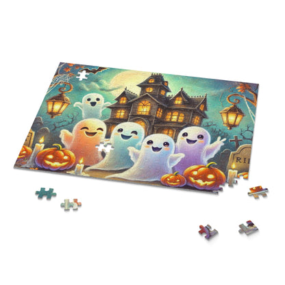 Friendly Ghosts Celebrating Halloween Jigsaw Puzzle