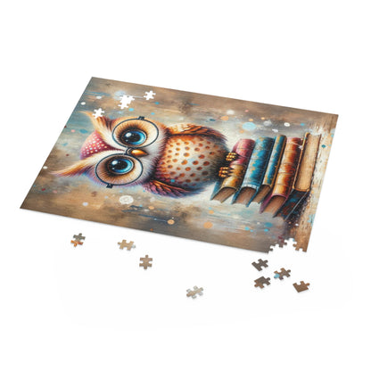 Book Owl with Glasses Jigsaw Puzzle (120, 252, 500 Pieces)