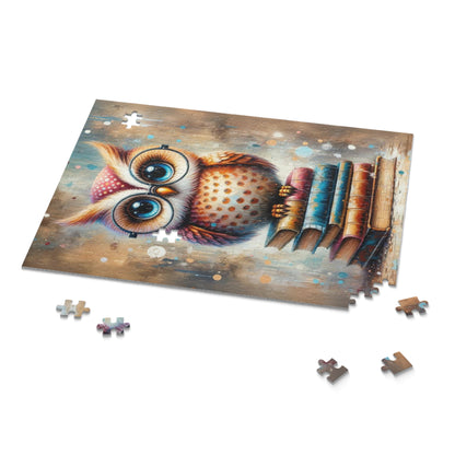 Book Owl with Glasses Jigsaw Puzzle (120, 252, 500 Pieces)