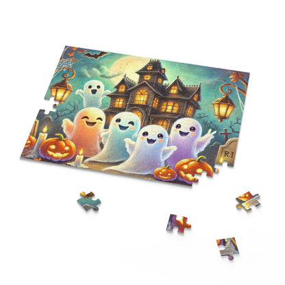 Friendly Ghosts Celebrating Halloween Jigsaw Puzzle