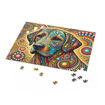 Colorful Labrador Dog Dot Art Puzzle (120, 252, 500-Piece)