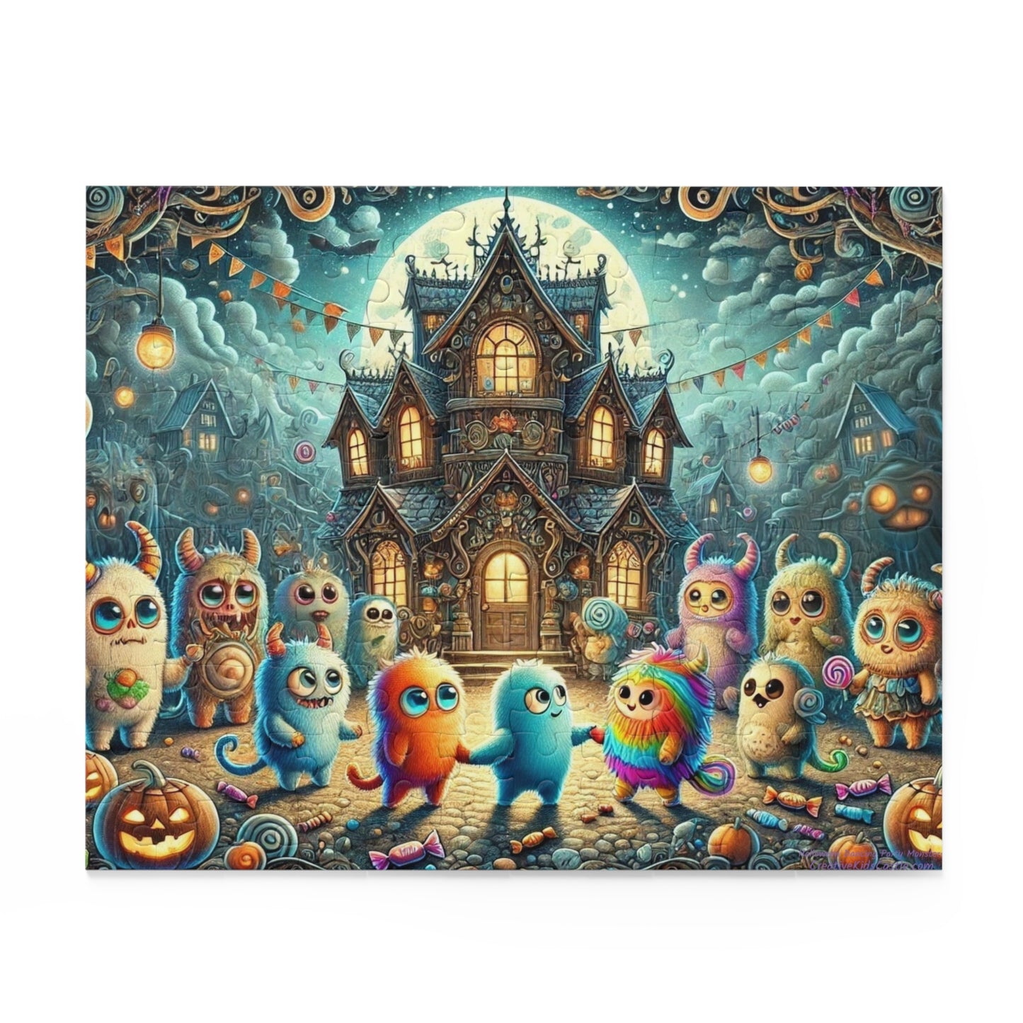 Halloween Dancing Party Monsters Jigsaw Puzzle (120, 252, or 500-Pieces)