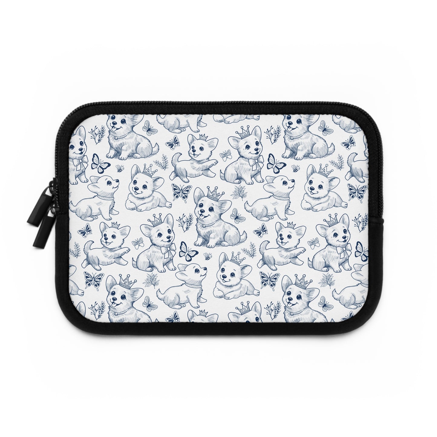 Cute Toile de Jouy playful Corgis Laptop or Tablet Sleeve