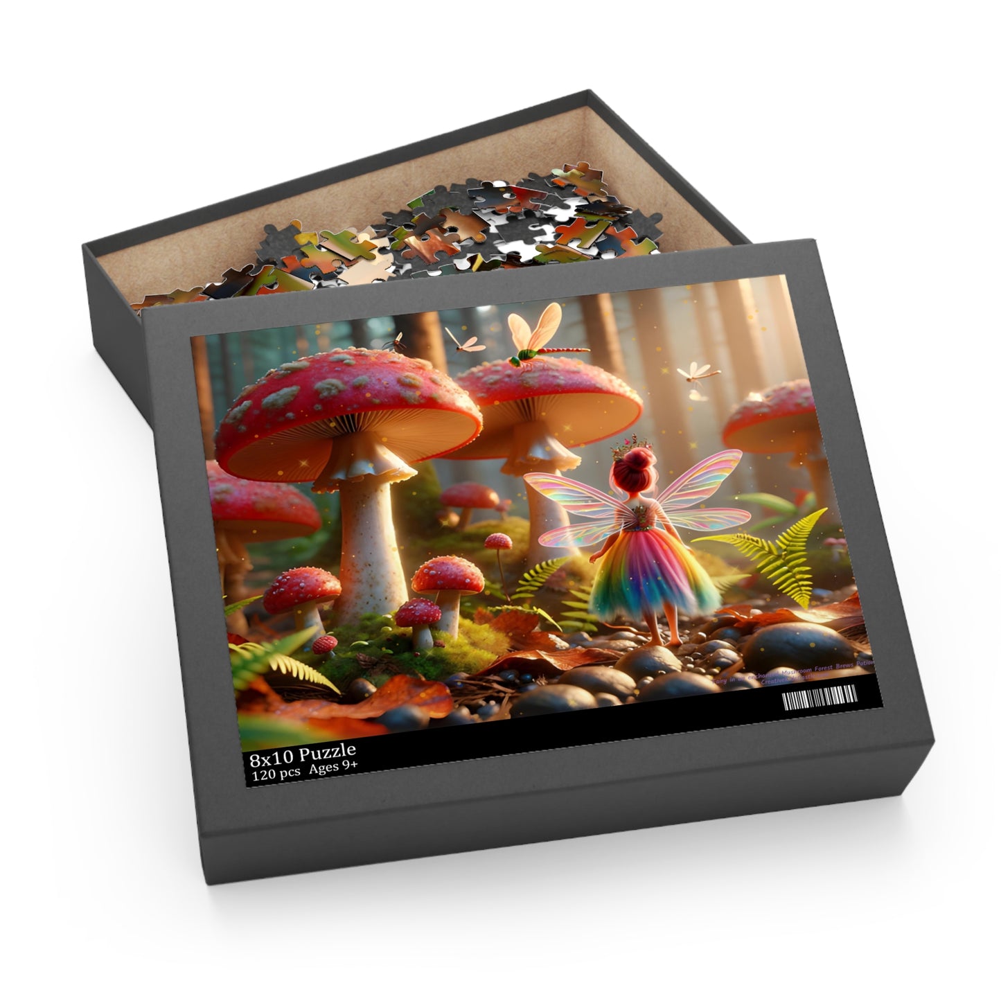 Fairy in an enchanted Mushroom Forest Jigsaw Puzzle