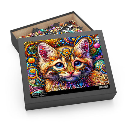 Colorful Kitten Dot Art Puzzle (120, 252, 500-Piece)