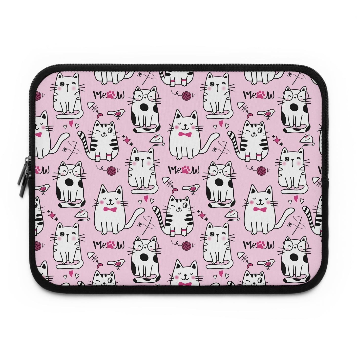 Sassy Cats Pink Laptop Sleeve or Tablet Cover