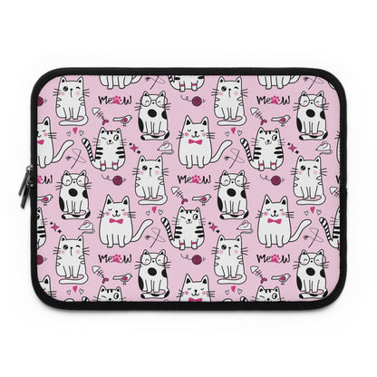 Sassy Cats Pink Laptop Sleeve or Tablet Cover