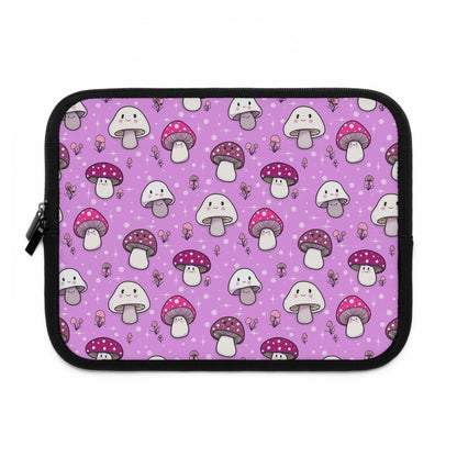 Happy Fungi Cottagecore Magenta Laptop Sleeve or Tablet Cover