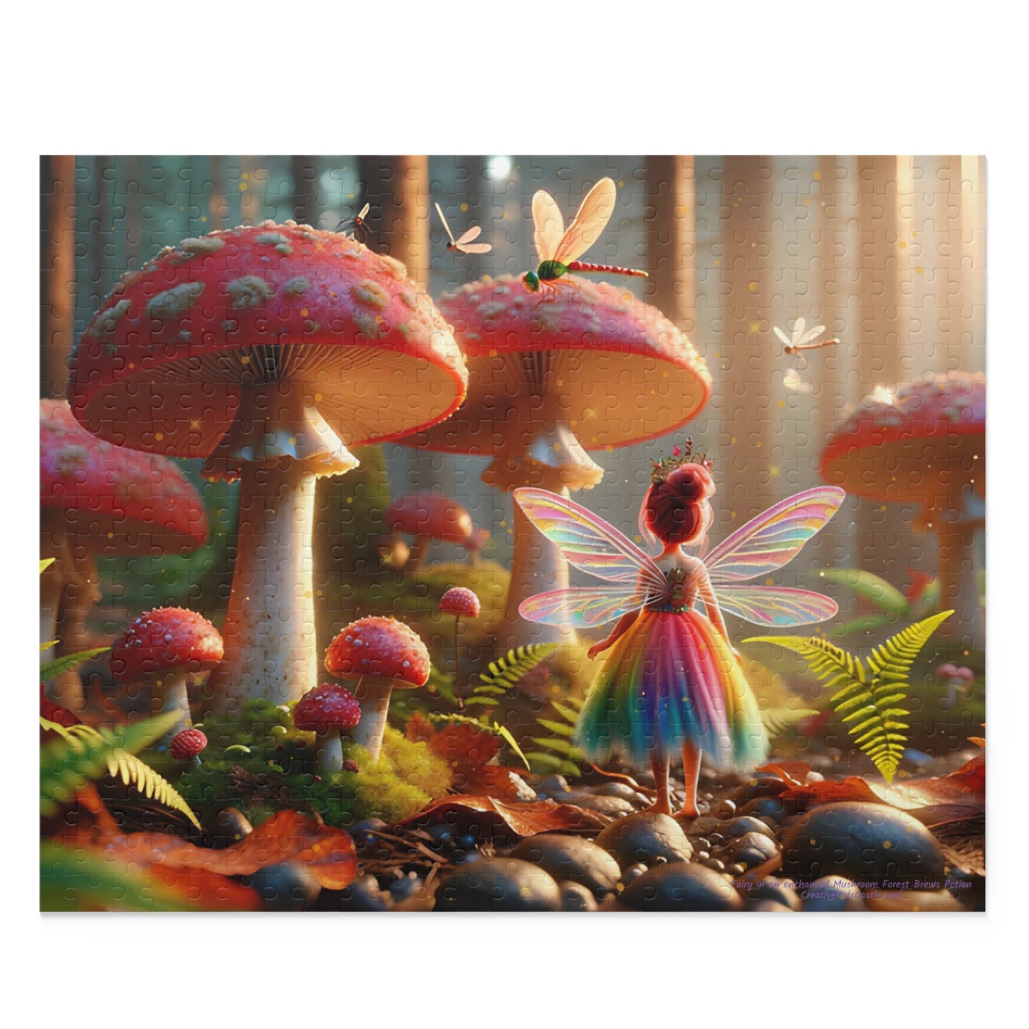 Fairy in an enchanted Mushroom Forest Jigsaw Puzzle