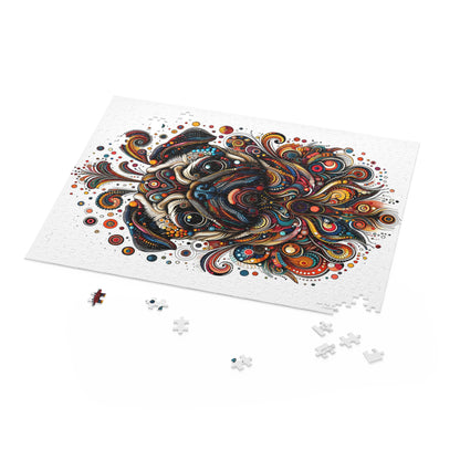 Sad Pug Dot Art Jigsaw Puzzle