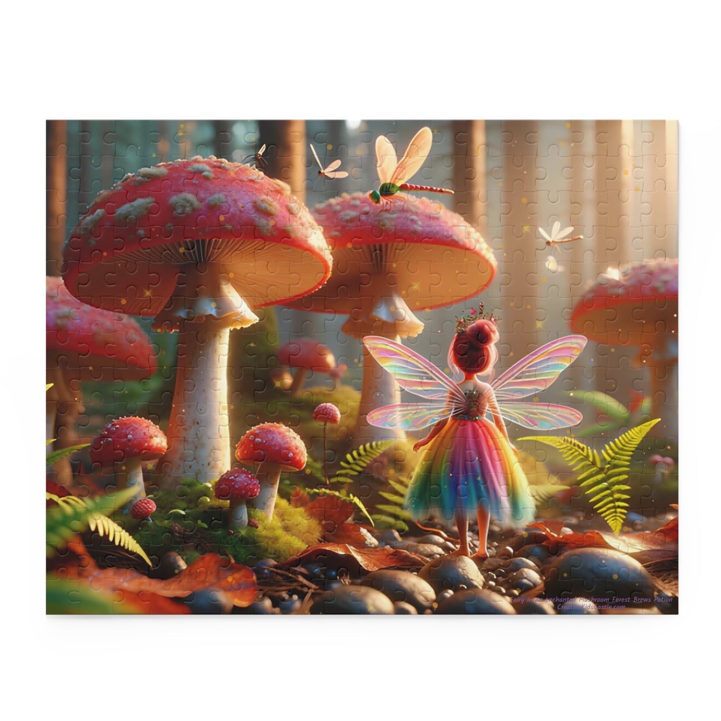 Fairy in an enchanted Mushroom Forest Jigsaw Puzzle