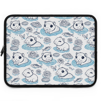 Cute Capybaras in a Lily Pond Laptop/ Tablet Sleeve