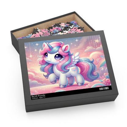 Cute Pastel Unicorn in the Clouds Jigsaw Puzzle (120, 252, 500 Pieces)