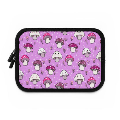 Happy Fungi Cottagecore Magenta Laptop Sleeve or Tablet Cover