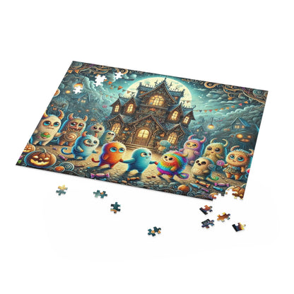 Halloween Dancing Party Monsters Jigsaw Puzzle (120, 252, or 500-Pieces)