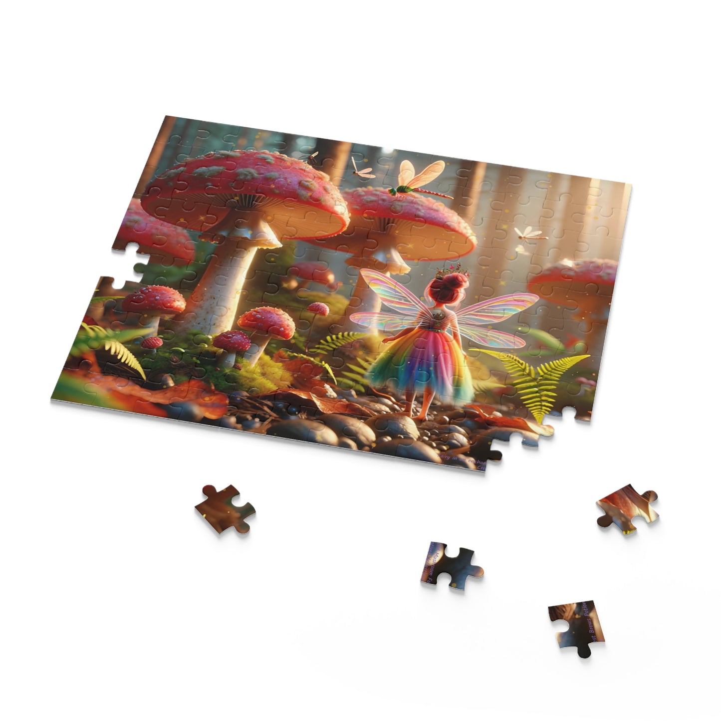 Fairy in an enchanted Mushroom Forest Jigsaw Puzzle