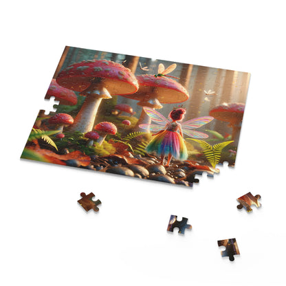 Fairy in an enchanted Mushroom Forest Jigsaw Puzzle