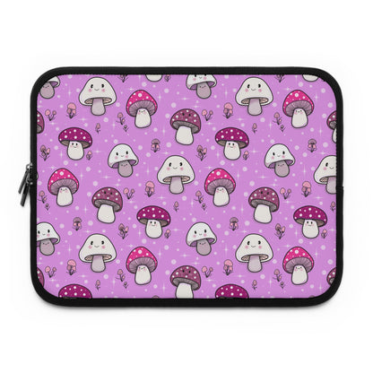 Happy Fungi Cottagecore Magenta Laptop Sleeve or Tablet Cover