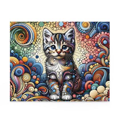 Cute Kitten Dot Art Jigsaw Puzzle (120, 252, 500-Piece)