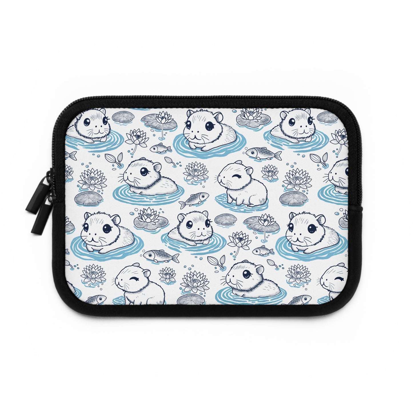 Cute Capybaras in a Lily Pond Laptop/ Tablet Sleeve