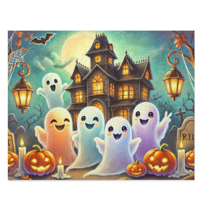 Friendly Ghosts Celebrating Halloween Jigsaw Puzzle