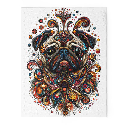 Sad Pug Dot Art Jigsaw Puzzle