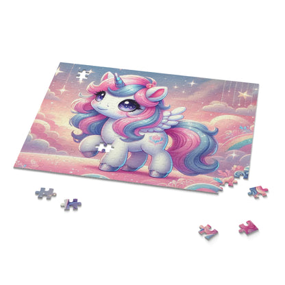 Cute Pastel Unicorn in the Clouds Jigsaw Puzzle (120, 252, 500 Pieces)