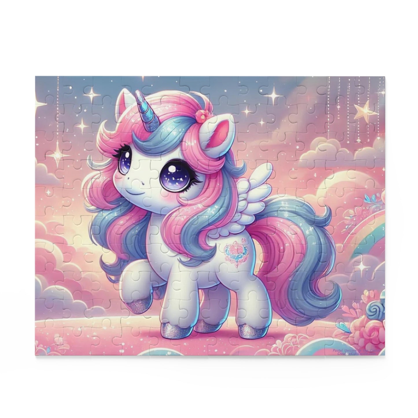 Cute Pastel Unicorn in the Clouds Jigsaw Puzzle (120, 252, 500 Pieces)