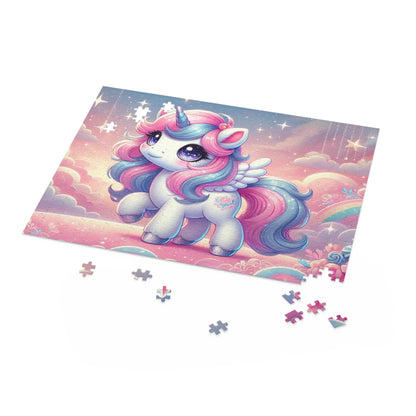 Cute Pastel Unicorn in the Clouds Jigsaw Puzzle (120, 252, 500 Pieces)