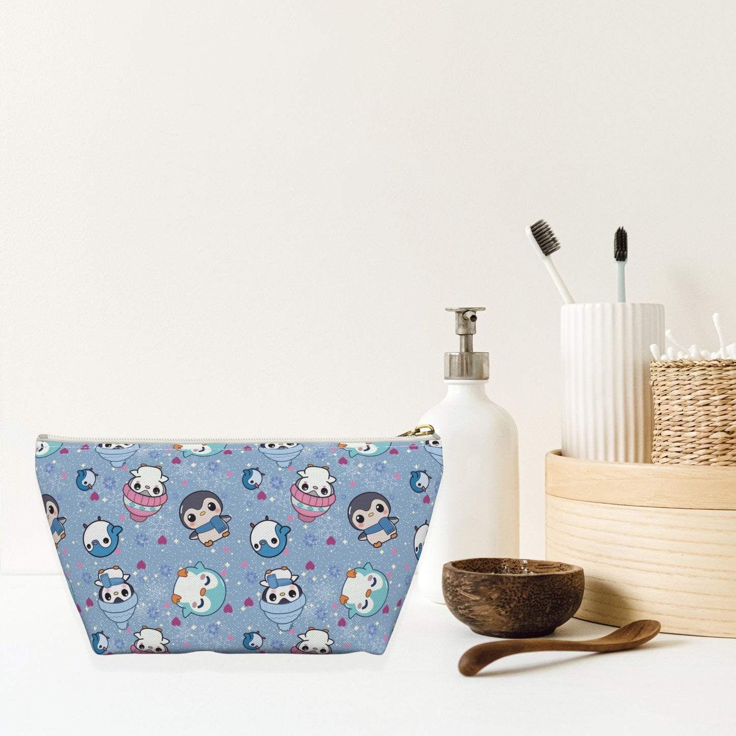 Cute Winter Penguin Accessory Pouch