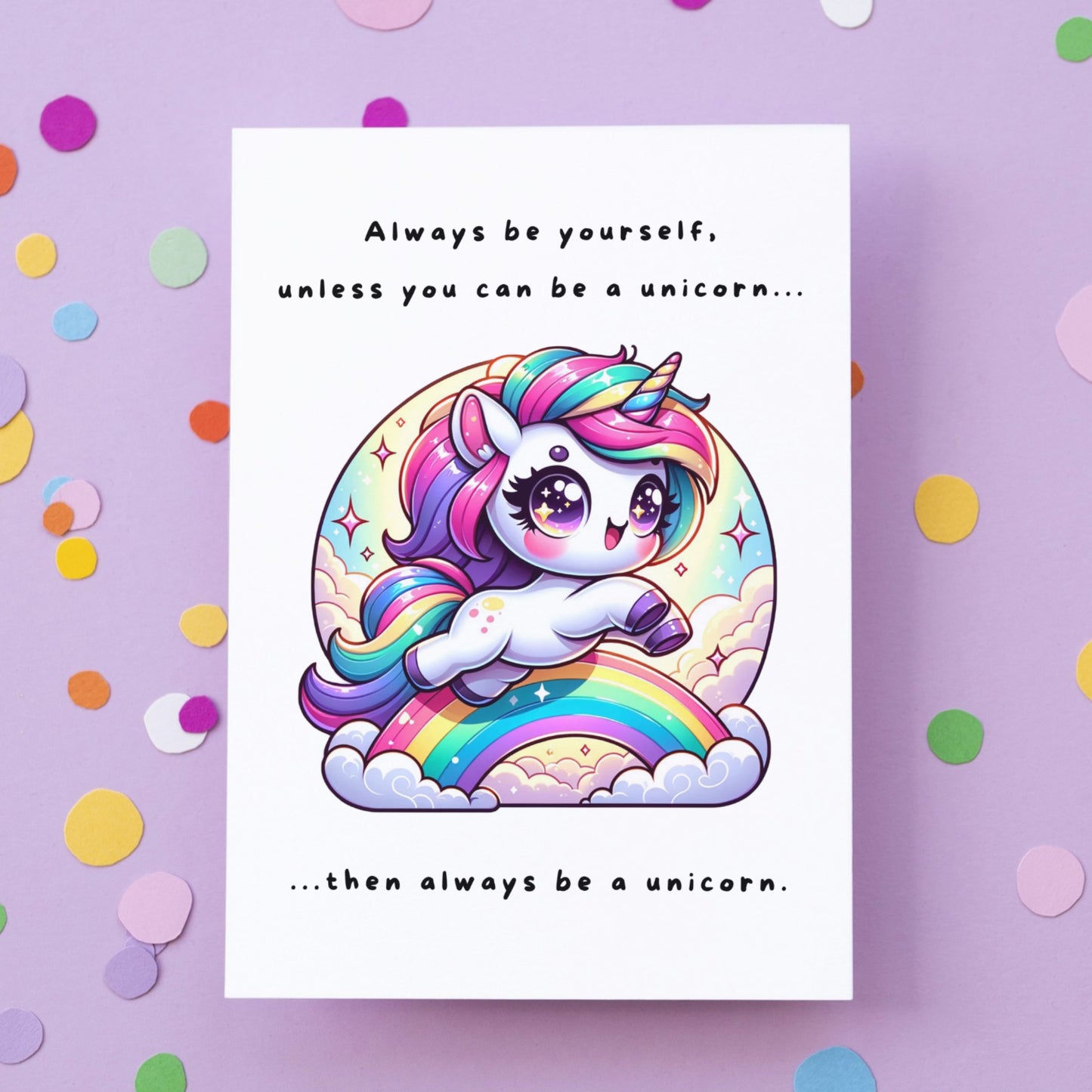 Always Be a Unicorn Folded Card - Digital Download - Print at Home