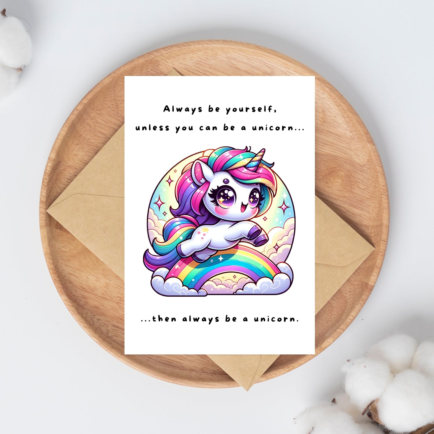 Always Be a Unicorn Folded Card - Digital Download - Print at Home