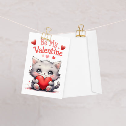 Cute Kitten "Be My Valentine" Card