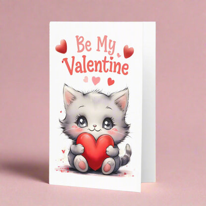 Cute Kitten "Be My Valentine" Card