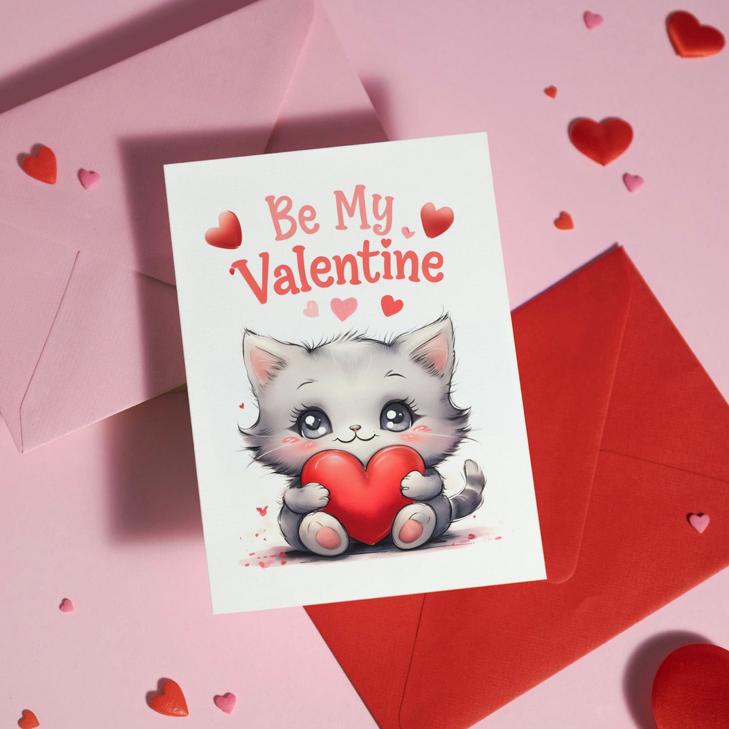 Cute Kitten "Be My Valentine" Card