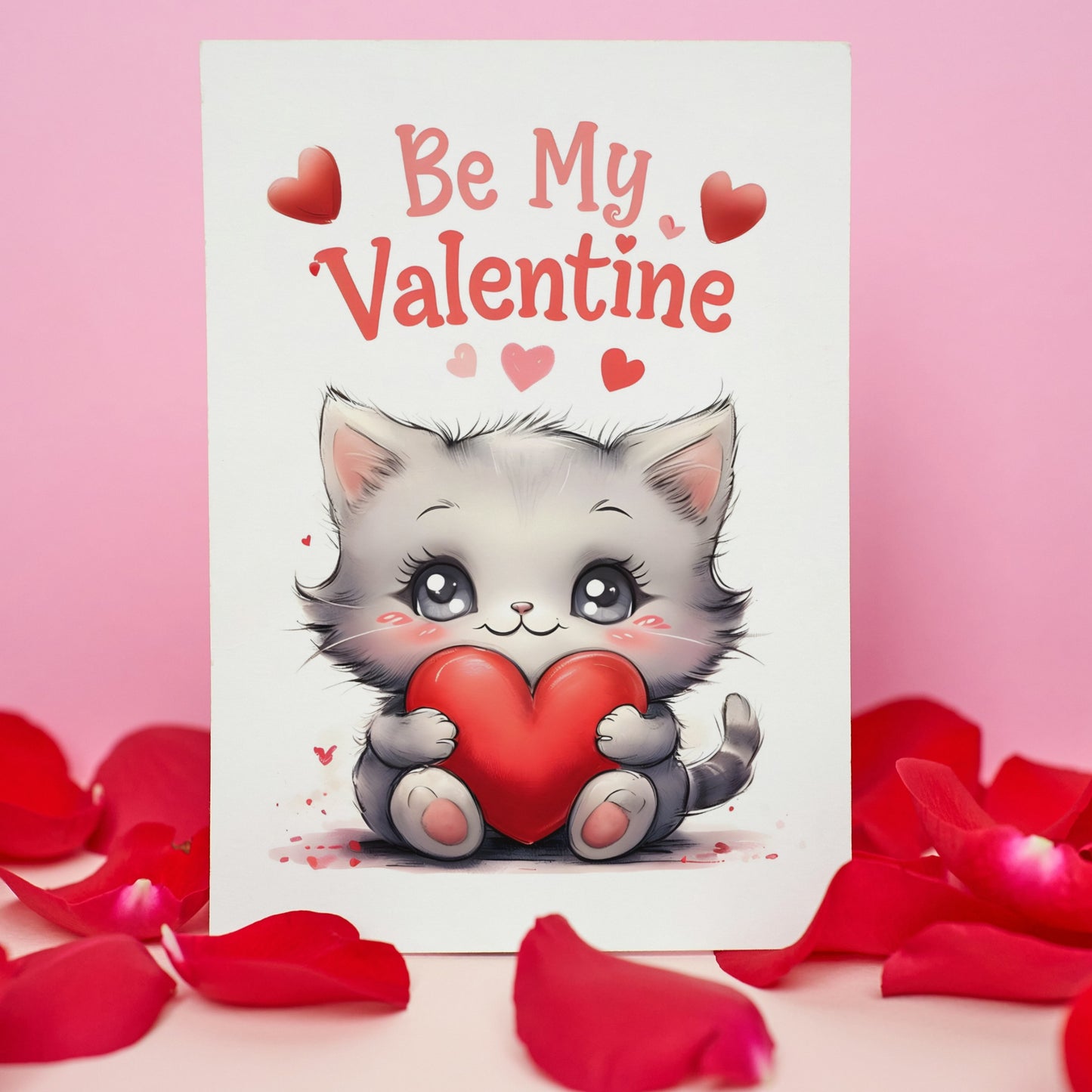 Cute Kitten "Be My Valentine" Card