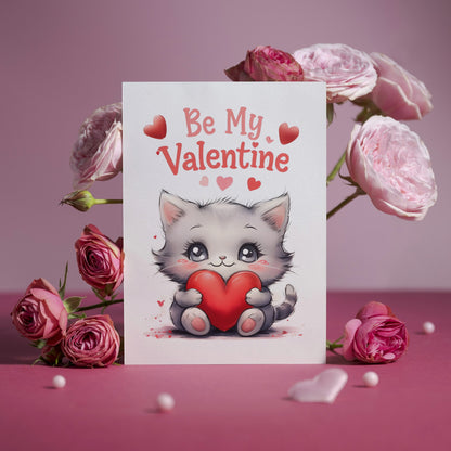 Cute Kitten "Be My Valentine" Card