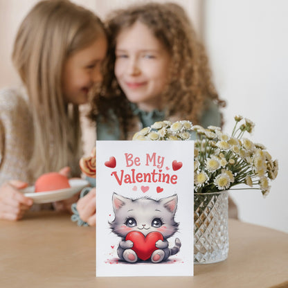 Cute Kitten "Be My Valentine" Card