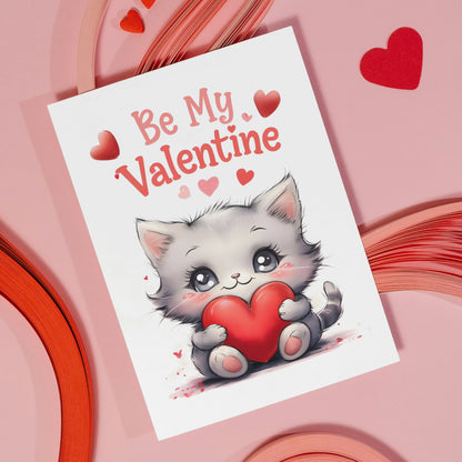 Cute Kitten "Be My Valentine" Card