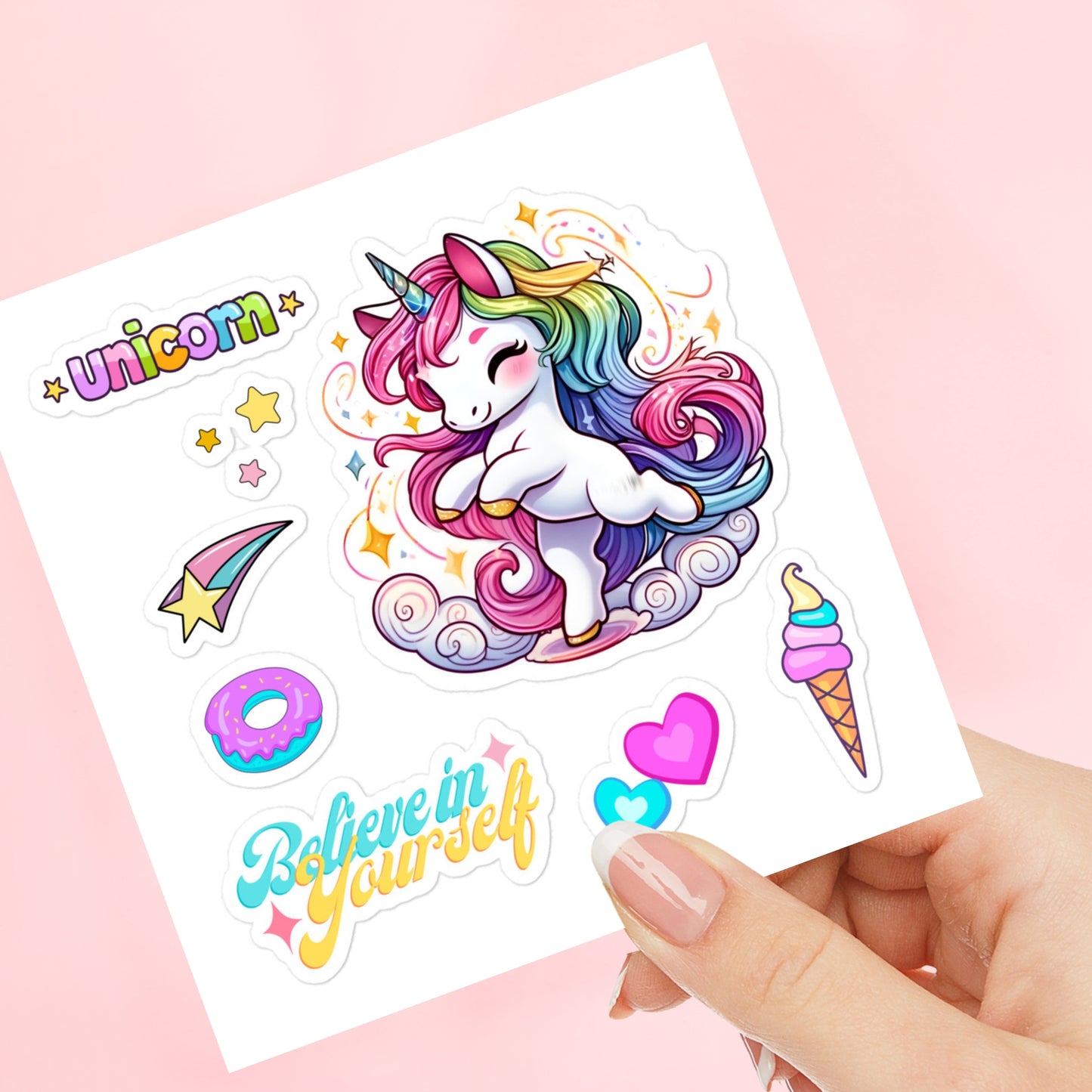 Believe in Yourself - Dancing Unicorn Sticker Sheet