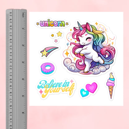 Believe in Yourself - Dancing Unicorn Sticker Sheet