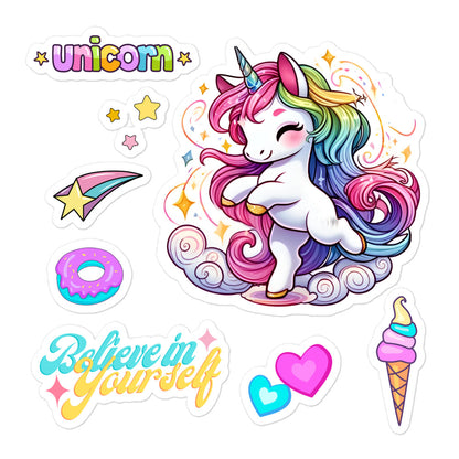 Believe in Yourself - Dancing Unicorn Sticker Sheet