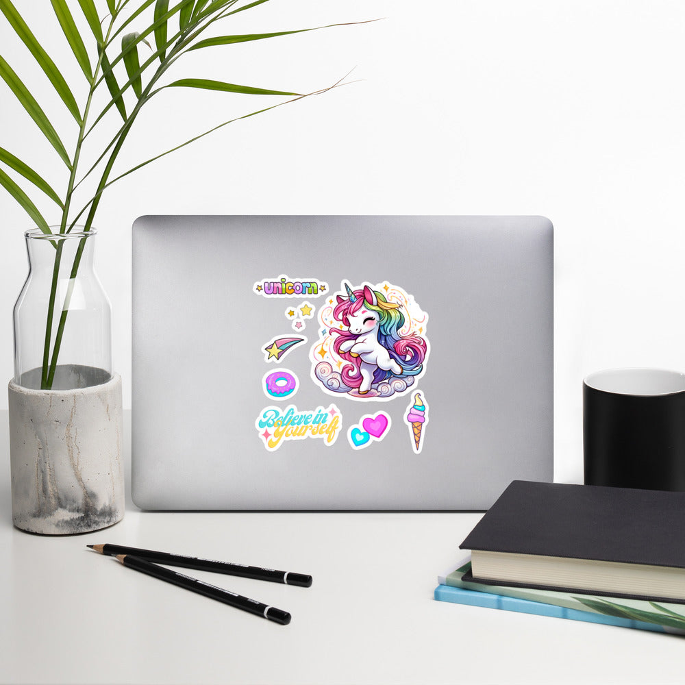 Believe in Yourself - Dancing Unicorn Sticker Sheet